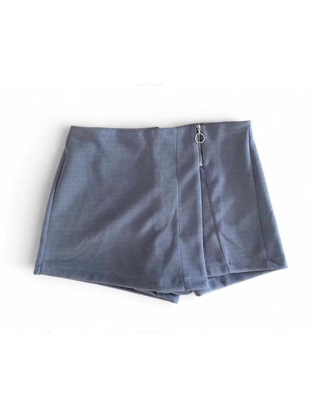 Story On Mini Skort Women’s Medium Gray Blue Faux Wrap Zipper